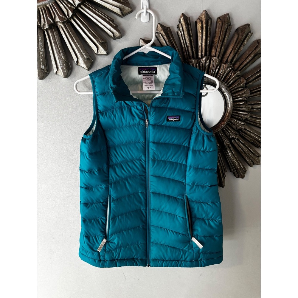 Patagonia Down Sweater Vest‎ Teal Puffer Lightweight Youth XL Womens XS Outdoor
